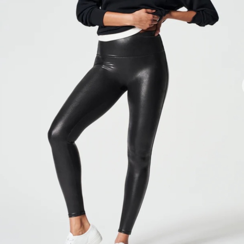 SPANX Faux Leather Black Leggings